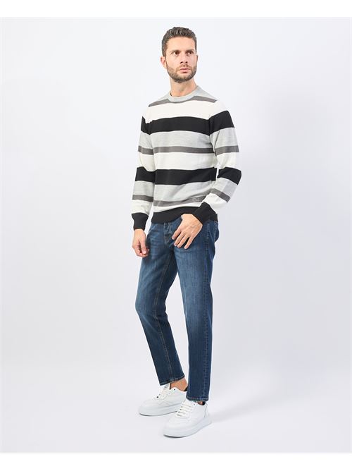 Yes Zee Men's Sweater with Asymmetric Stripes YES ZEE | M875-MK002801